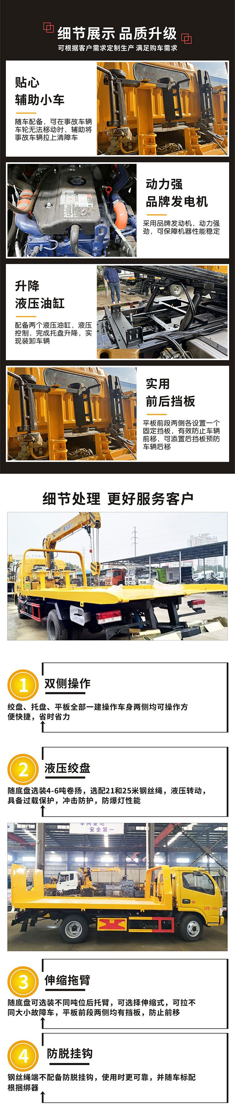 國(guó)六解放J6拖吊聯(lián)體黃牌清障車(chē)